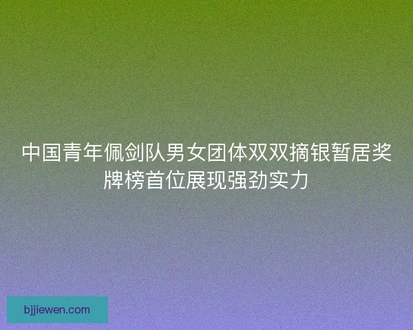 中国青年佩剑队男女团体双双摘银暂居奖牌榜首位展现强劲实力