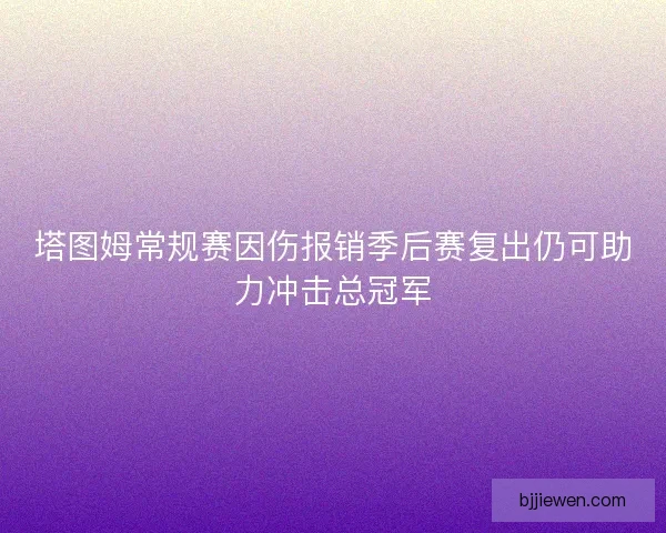 塔图姆常规赛因伤报销季后赛复出仍可助力冲击总冠军 塔图姆常规赛因伤报销季后赛复出仍可助力冲击总冠军